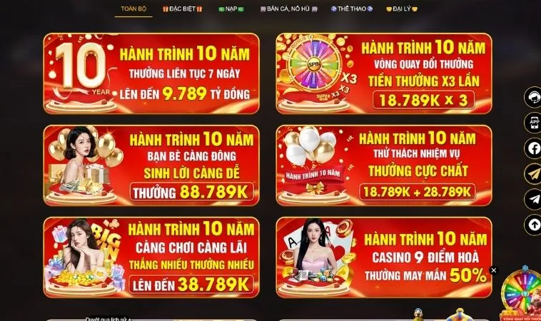 Tổng Hợp Chương Trình Khuyến Mãi 789WIN Hấp Dẫn Nhất 2025 2 Vồ vàn các chương trình khuyến mãi 789WIN khủng tặng người chơi