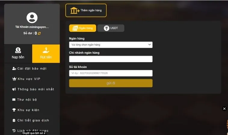 Quy Trình Rút Tiền 789WIN An Toàn, Nhanh Chóng Trong Vòng 5 Phút 2 Giao diện rút tiền 789WIN